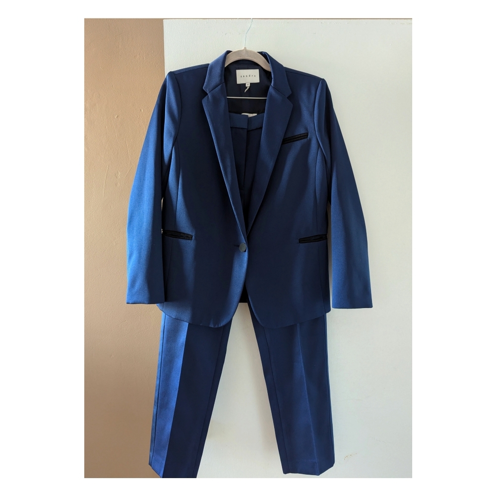 NWOT Sandro Women's Blue Tuxedo Suit